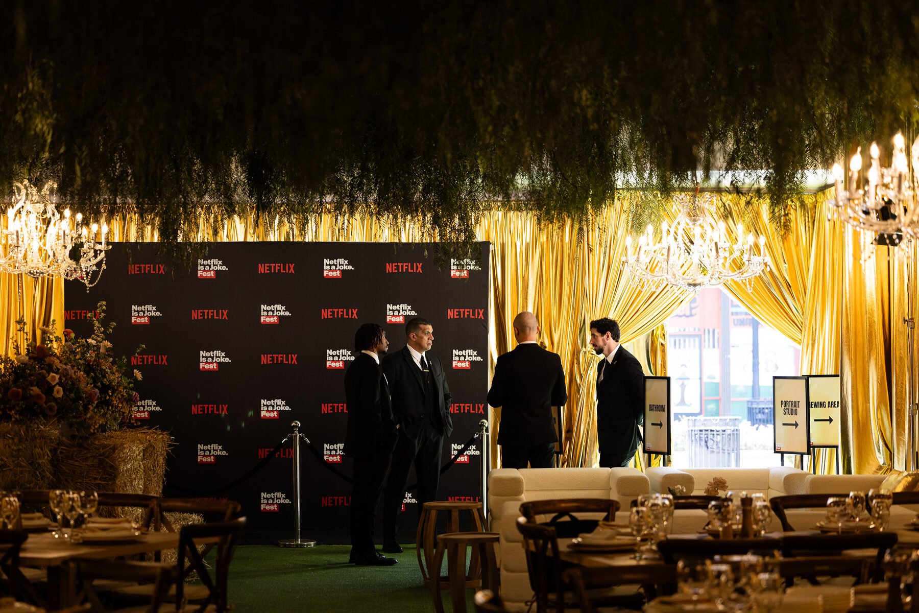 Netflix step and repeat at the entrance to The Wing