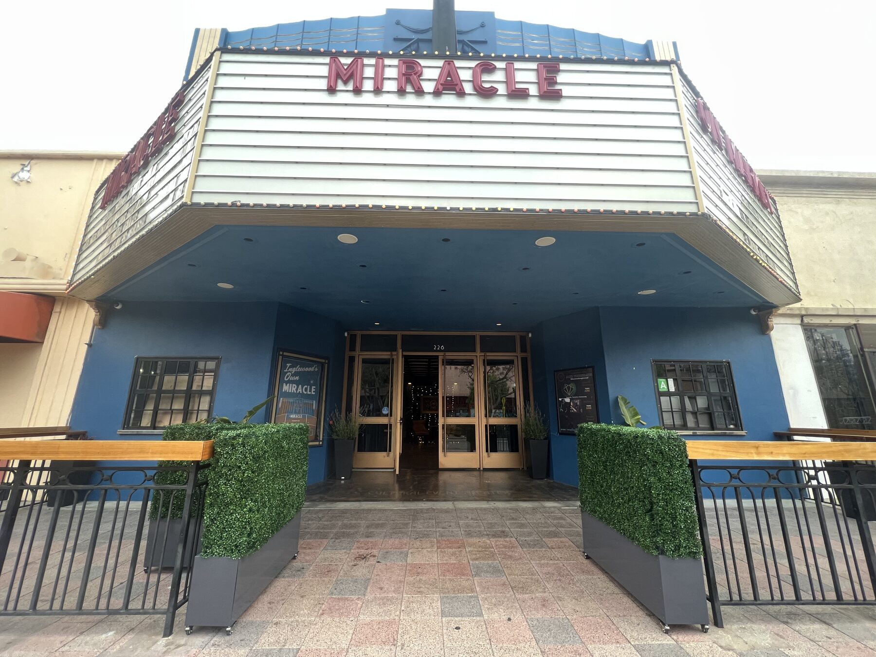 The Miracle facade on the day of the broadcast