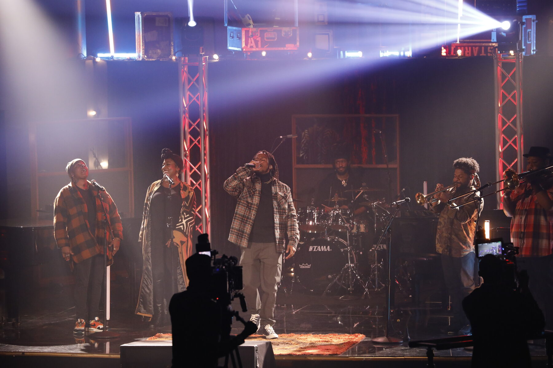 The main stage built as a broadcast set