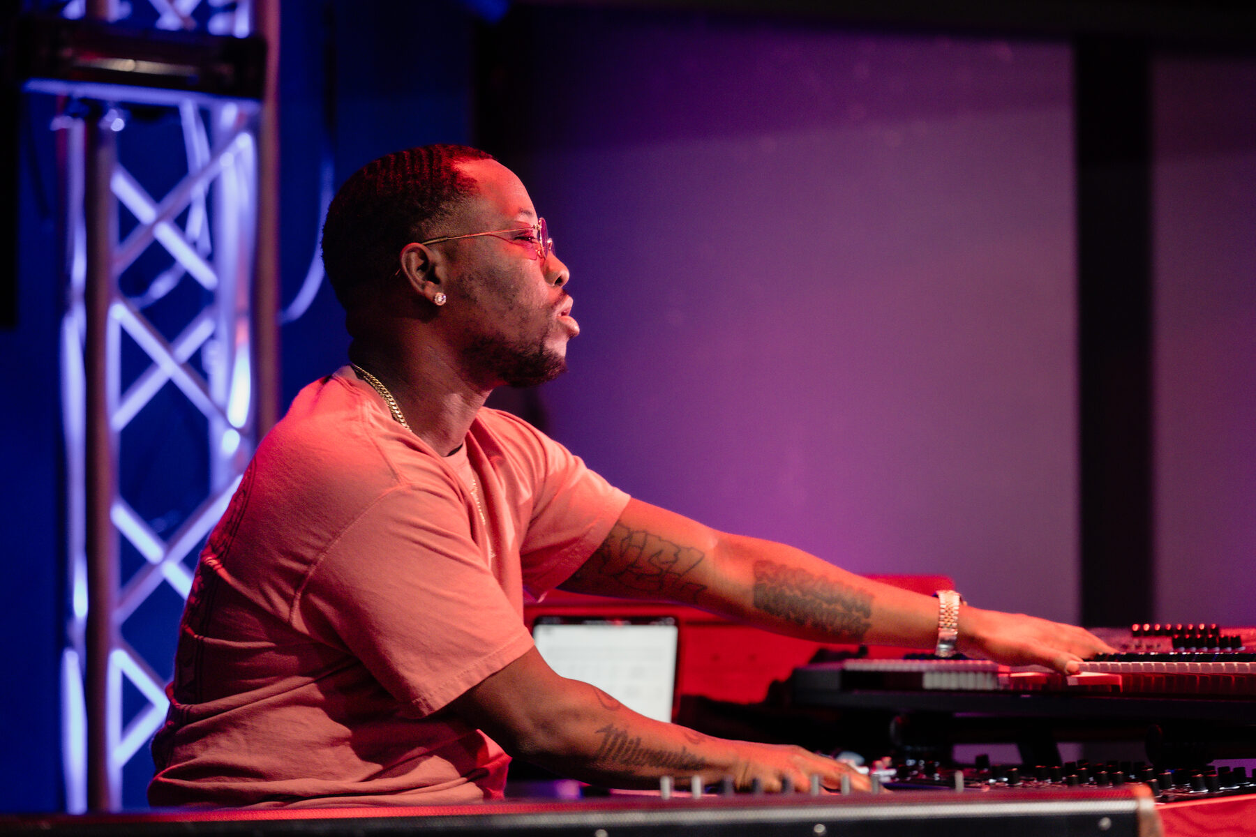 Terrace Martin at the keys during the set