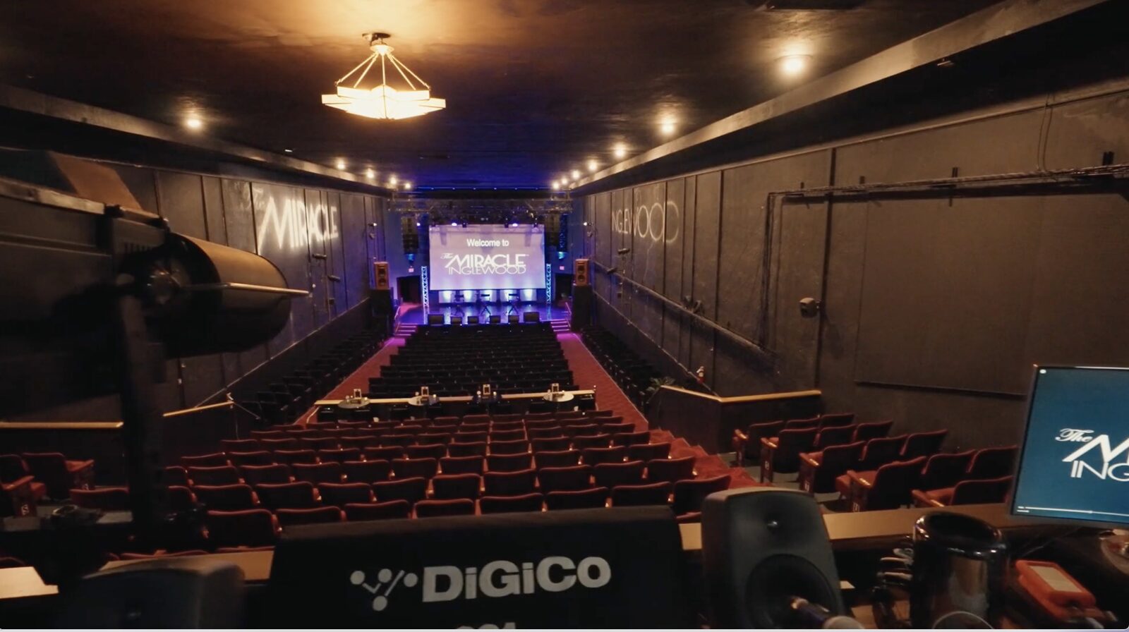 The house seen from front of house with the DiGiCo console