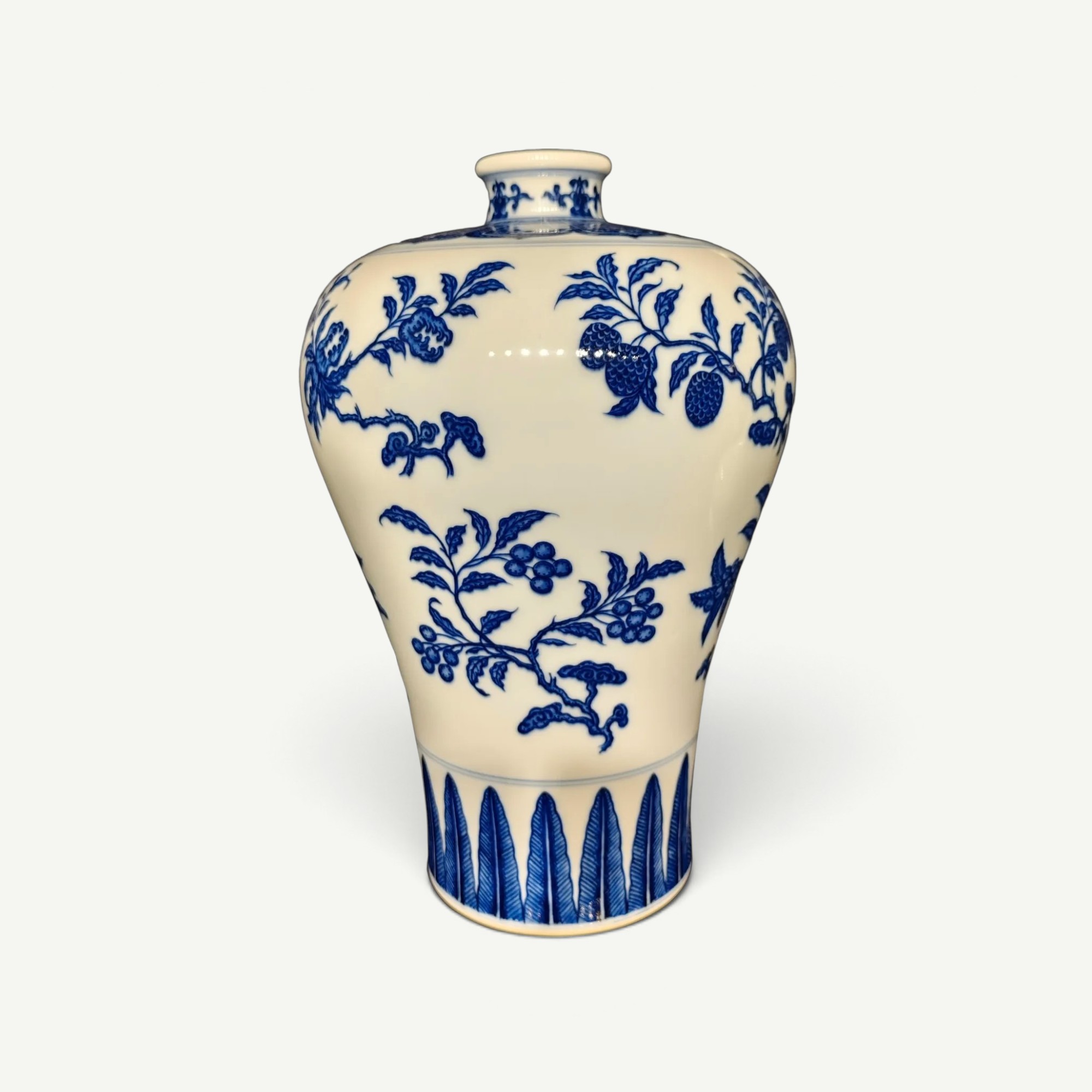 Blue and White ‘Sanduo’ Meiping Vase, Qianlong Style