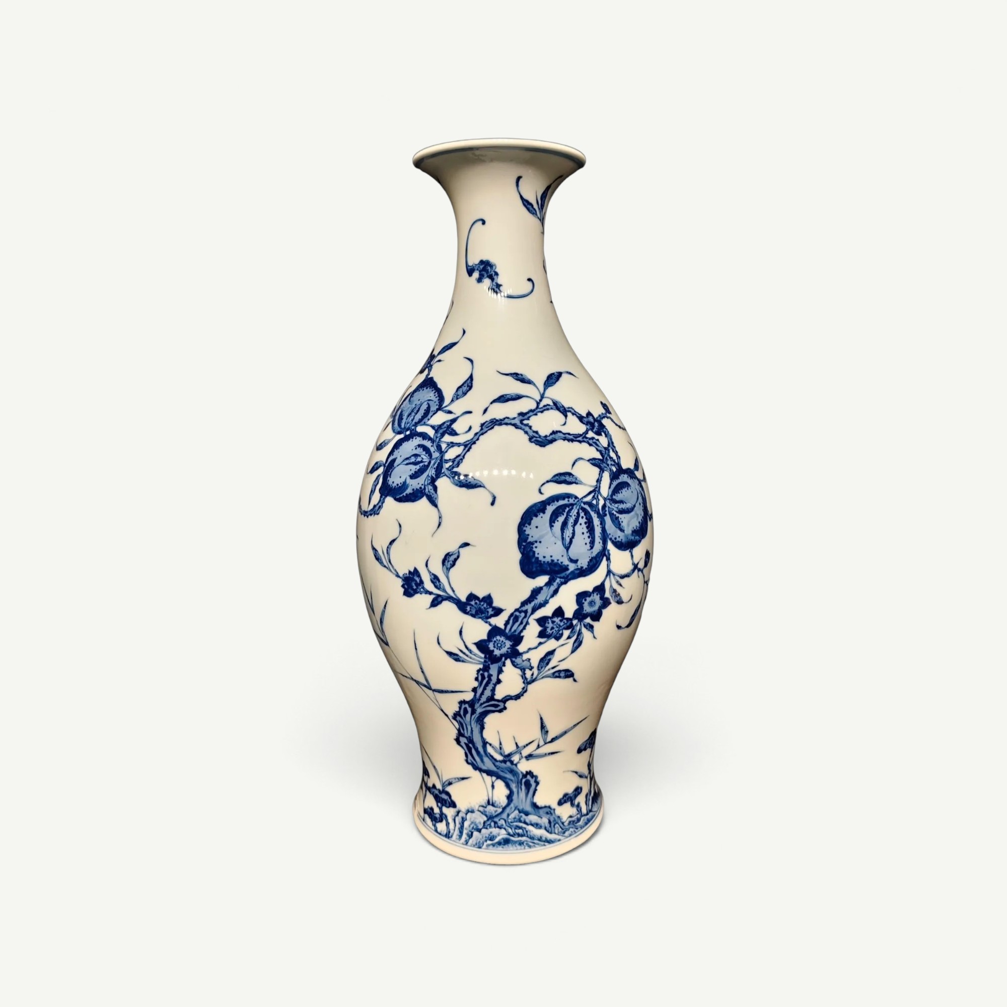 Blue and White ‘Peach, Bat and Bamboo’ Vase, Yongzheng Style