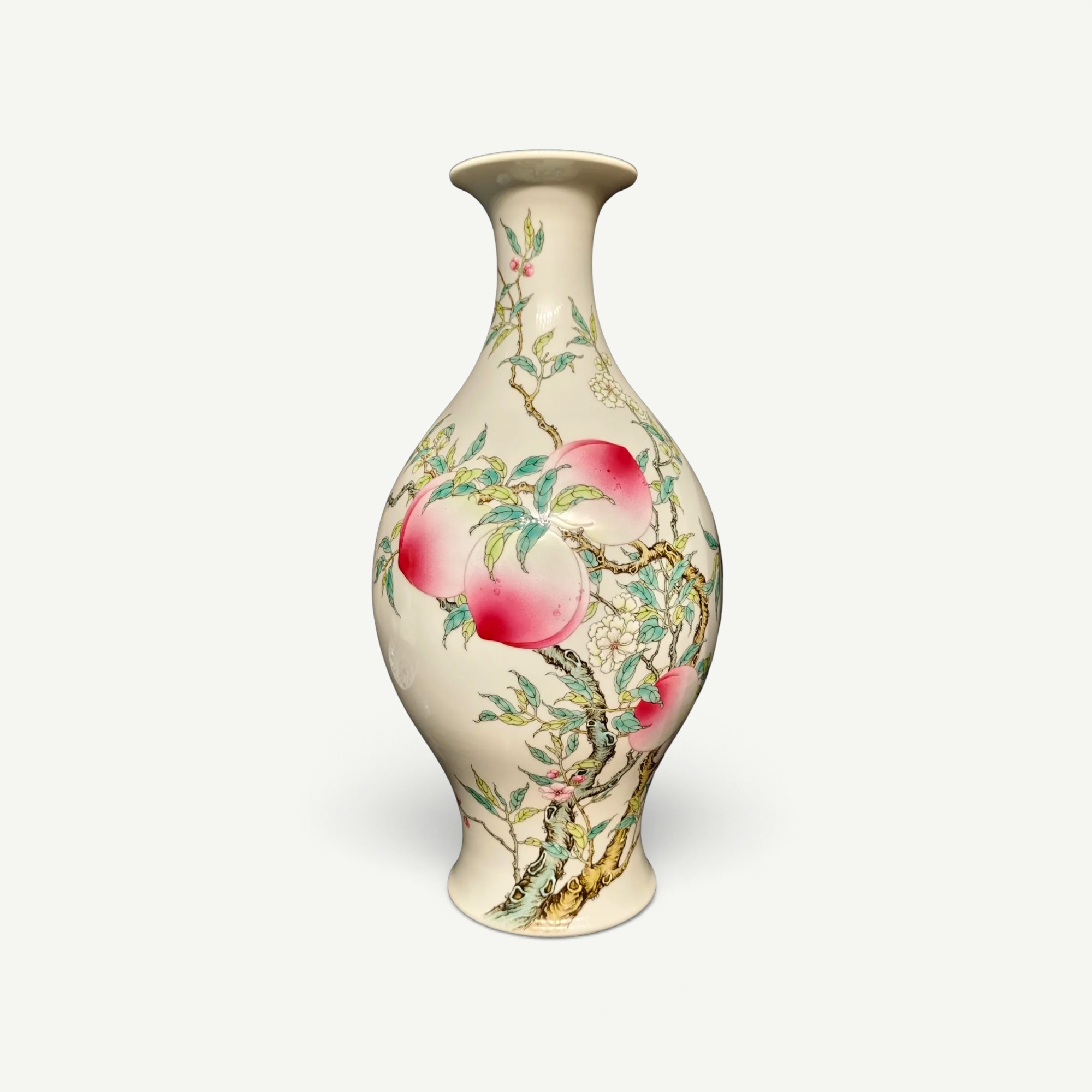 Famille-Rose ‘Peach and Bat’ Vase, Yongzheng Style