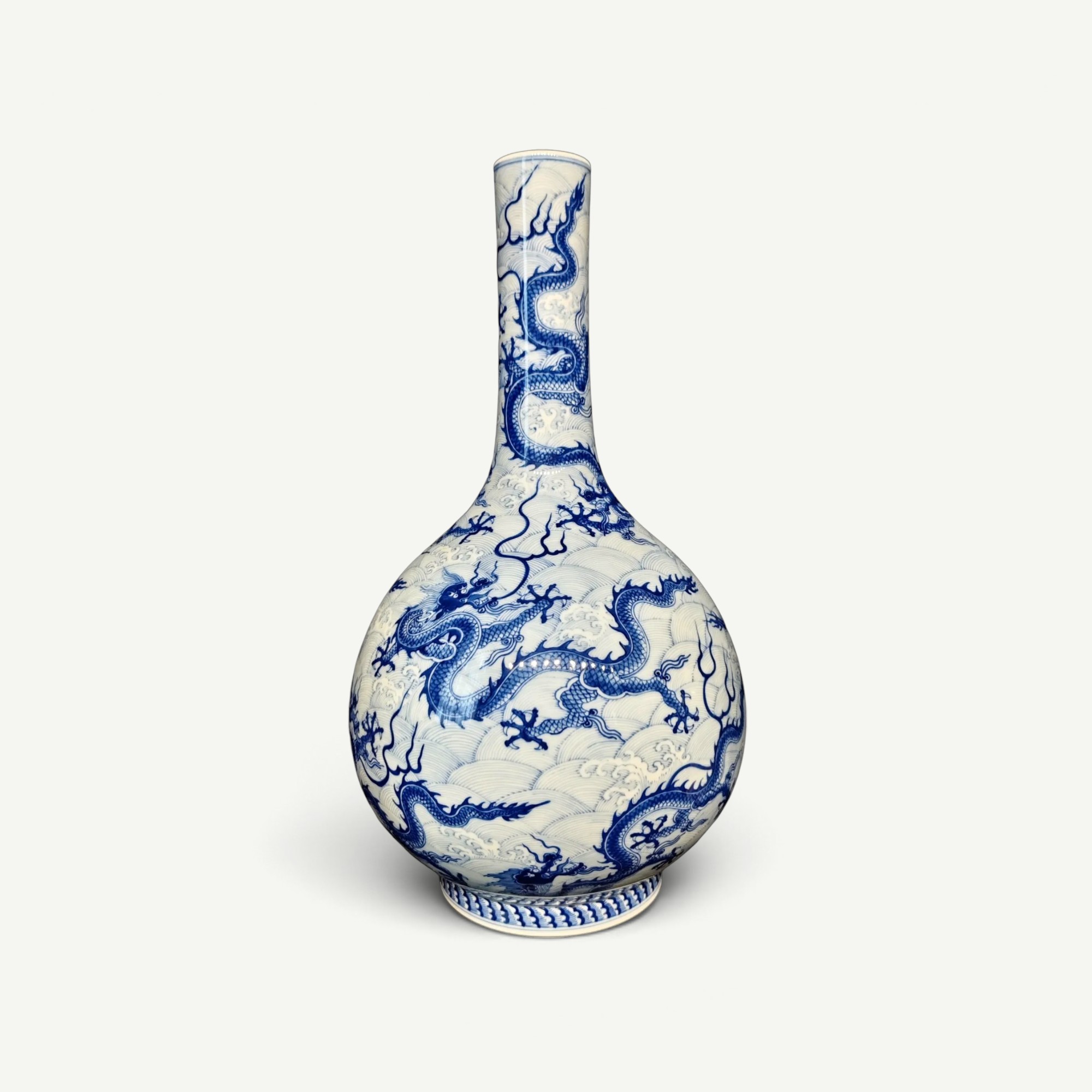Blue and White ‘Dragon amid Waves’ Vase, Yongzheng Style