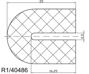 U-Klemmprofil (Sonderprofil) z.B. für Tankdeckel Klemmbreite 2,5mm