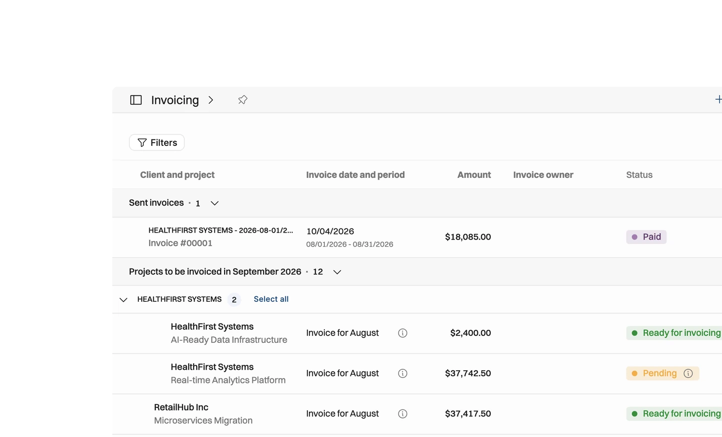 Operating accounting owns the payment — operating stays current — Payment status belongs in the books, so the accounting platform stays the master. Operating keeps polling it: the moment an invoice is paid there, it