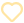 Yellow heart outline with a sparkle on the upper left side, on a transparent background.