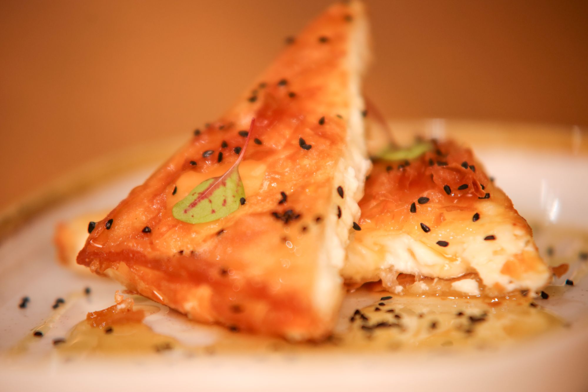Fried feta in filo