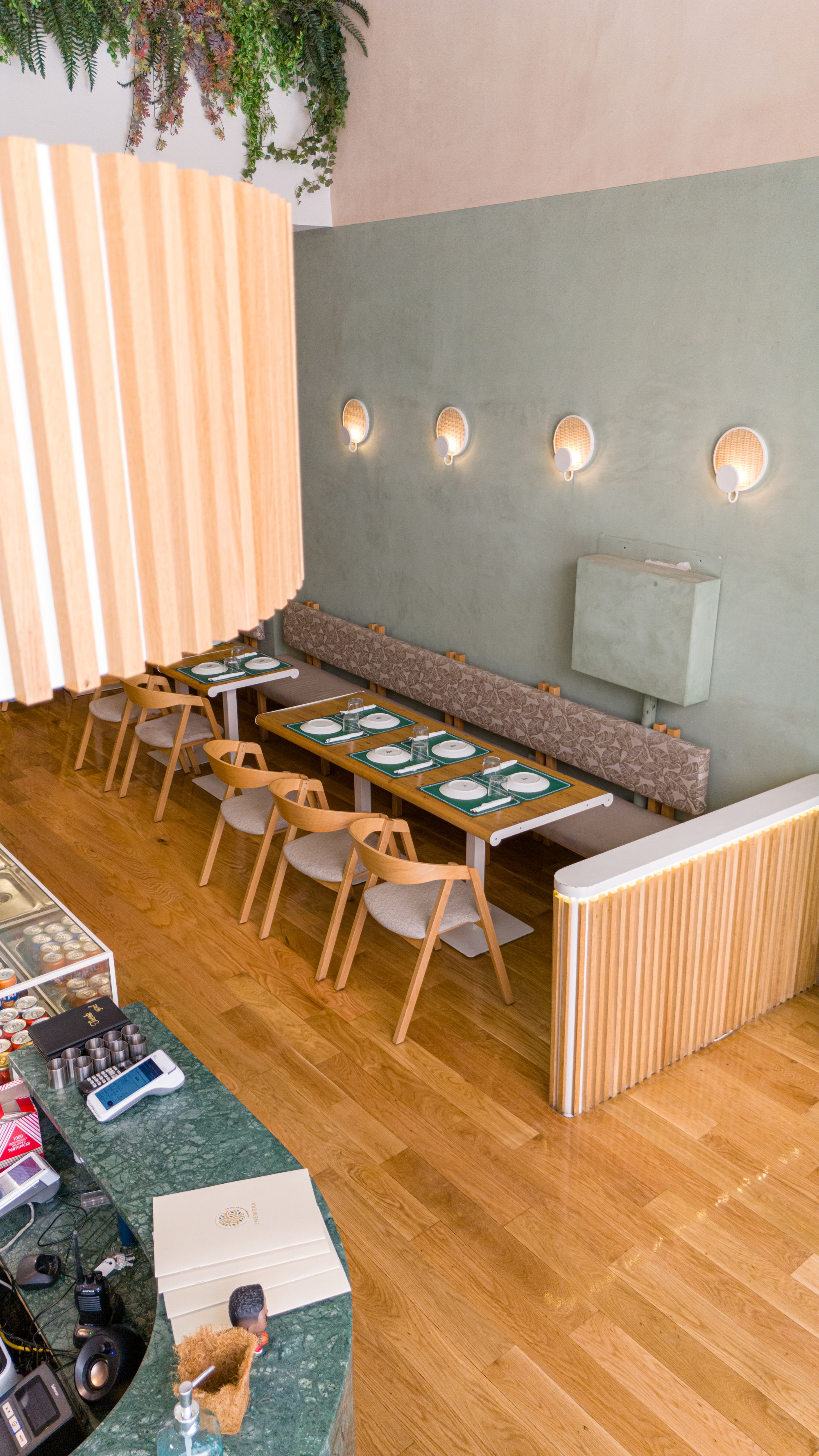 Interior dining space at The New Era Authentic Greek Cuisine in Athens