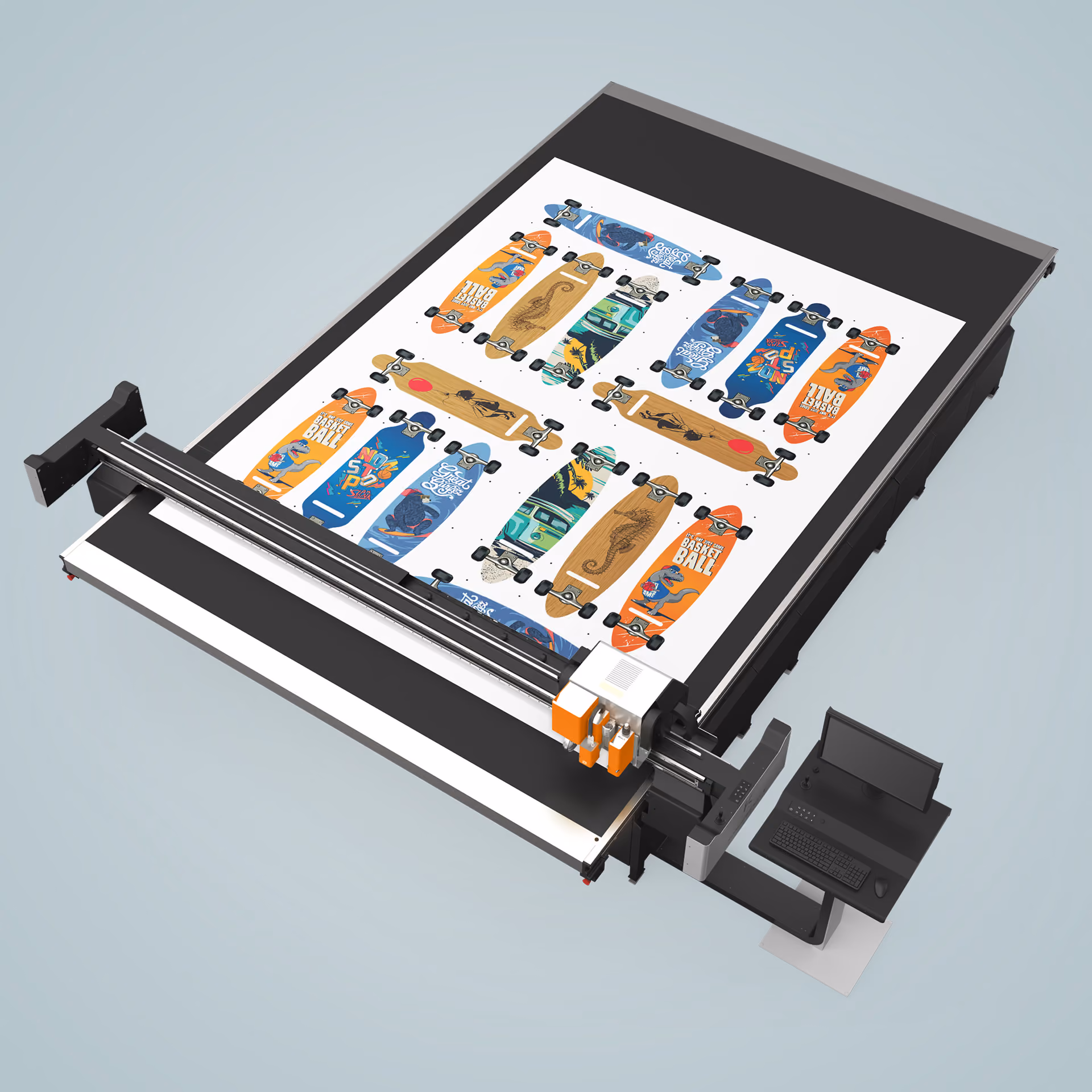 Top view of a Kongsberg C64 cutting table
