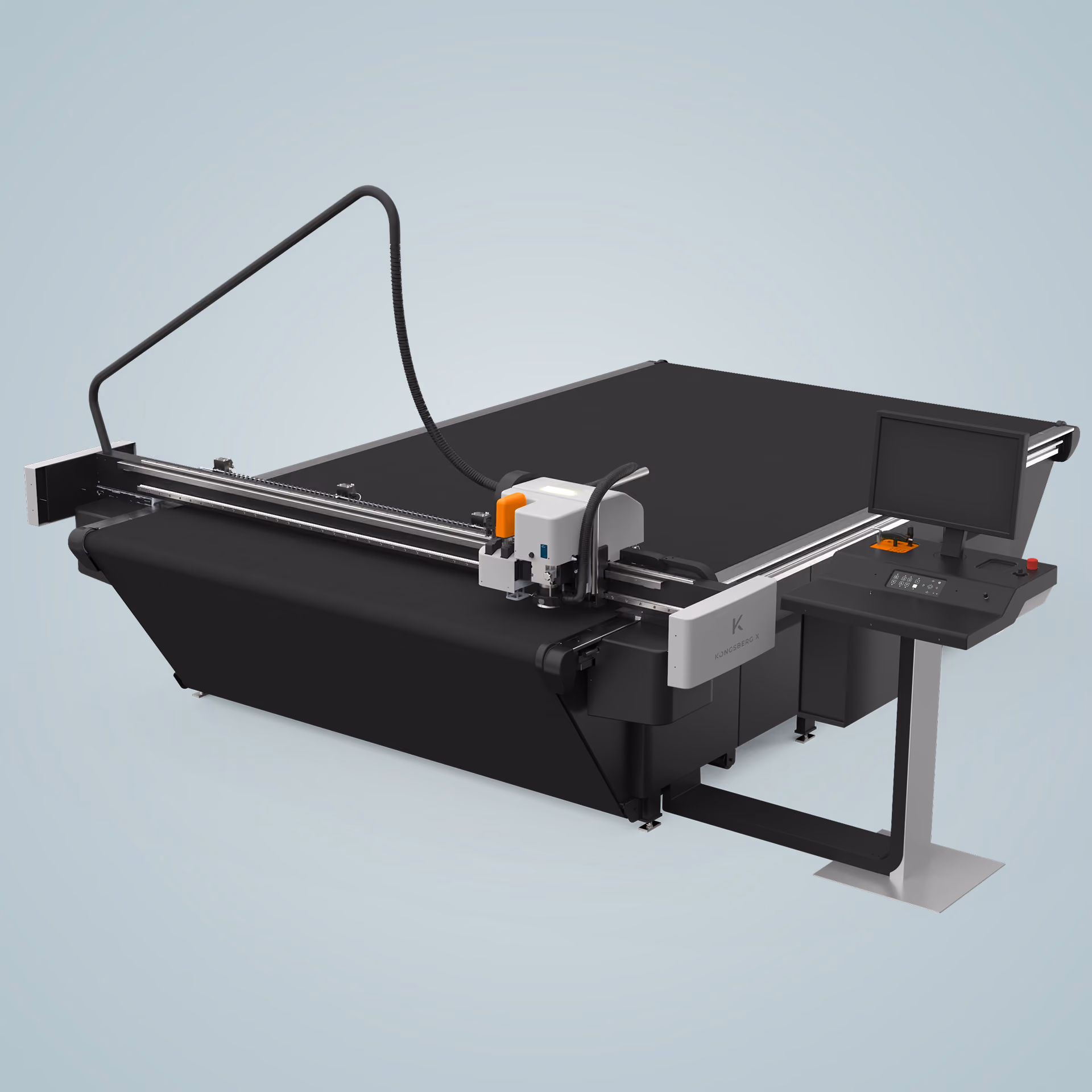 Profile view of a Kongsberg X24 cutting table