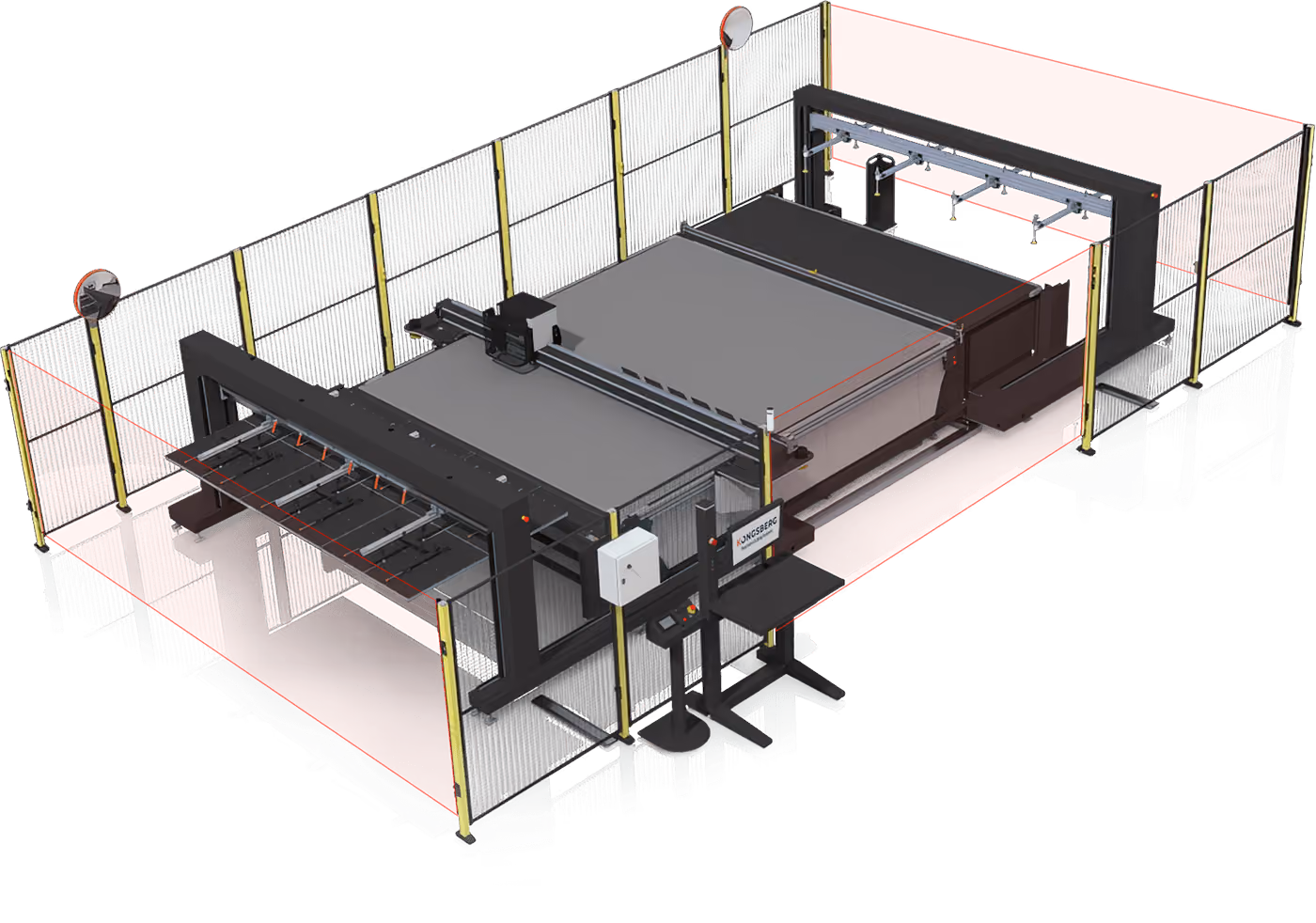 View of the safety sensors within i-cut Production Console