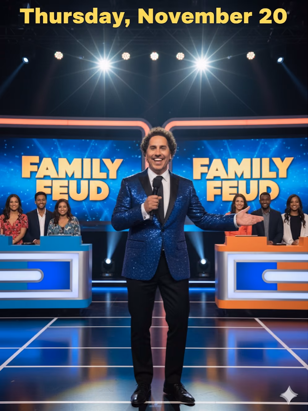 Family Feud event announcement for Thursday, November 20