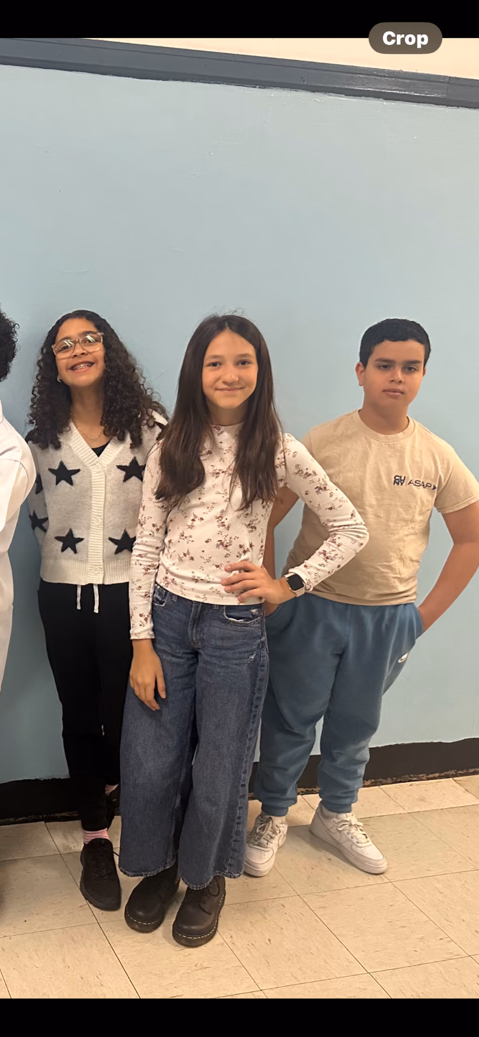 Three students posing together on Career Day