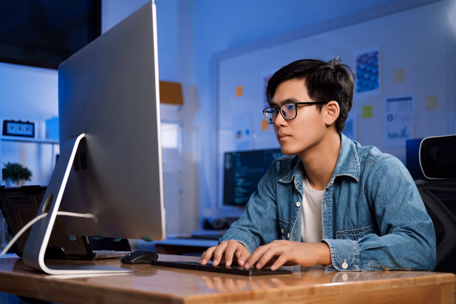 Man looking at computer