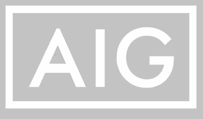 AIG corporate logo with white letters in a black rectangle.