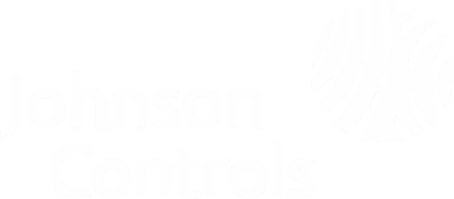 Johnson Controls company name with abstract globe logo to the right.