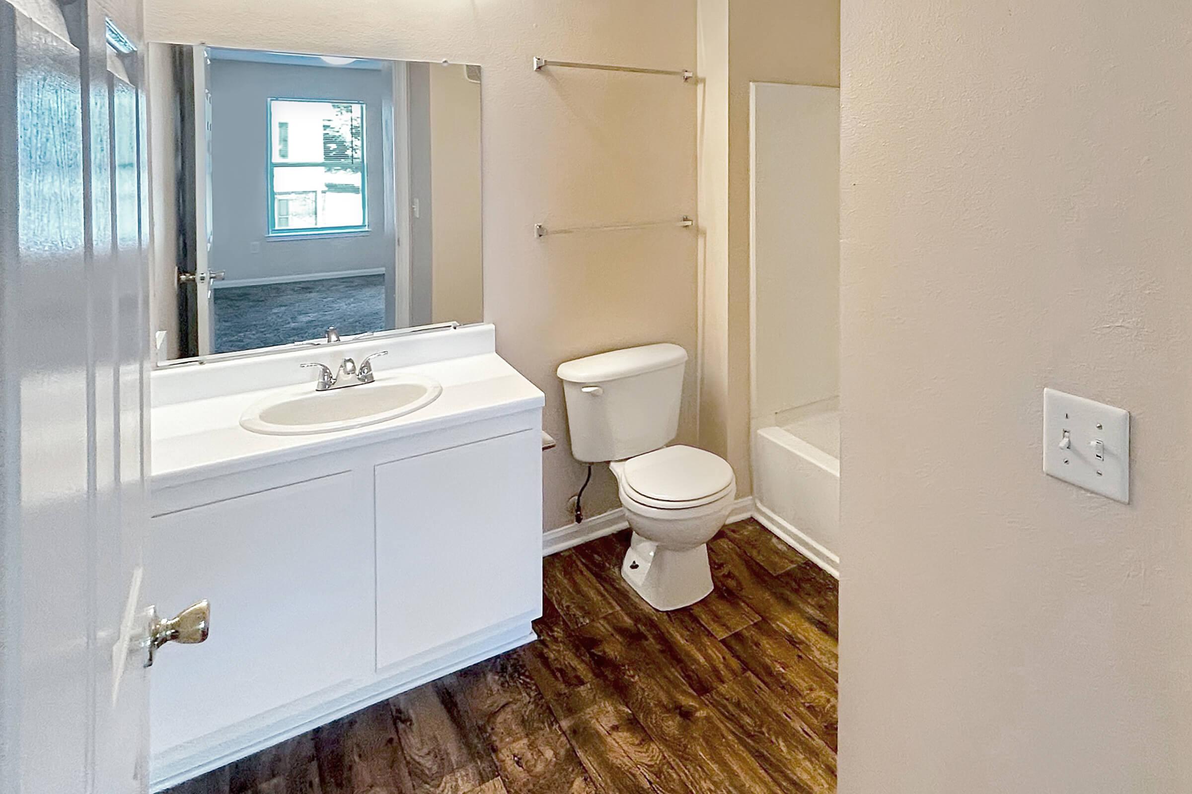 Bathroom with white vanity