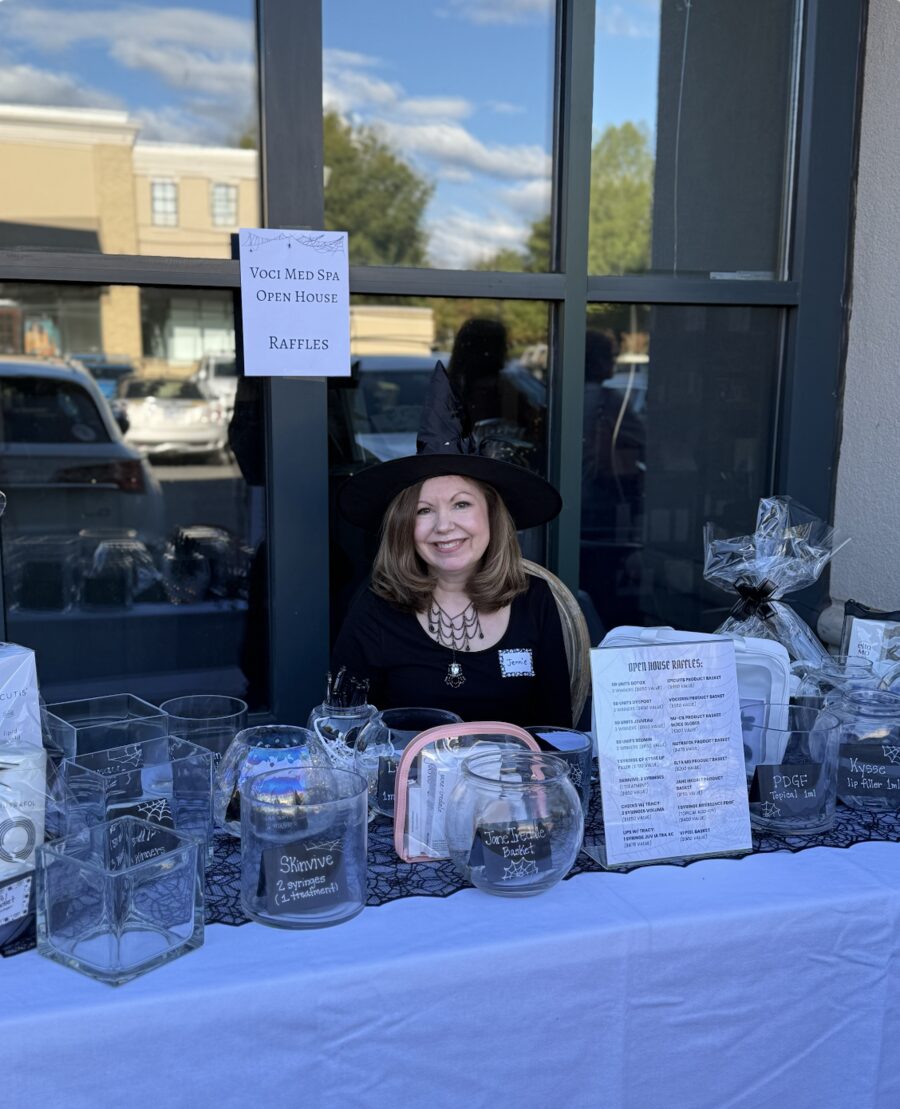Open house raffle table with prize jars