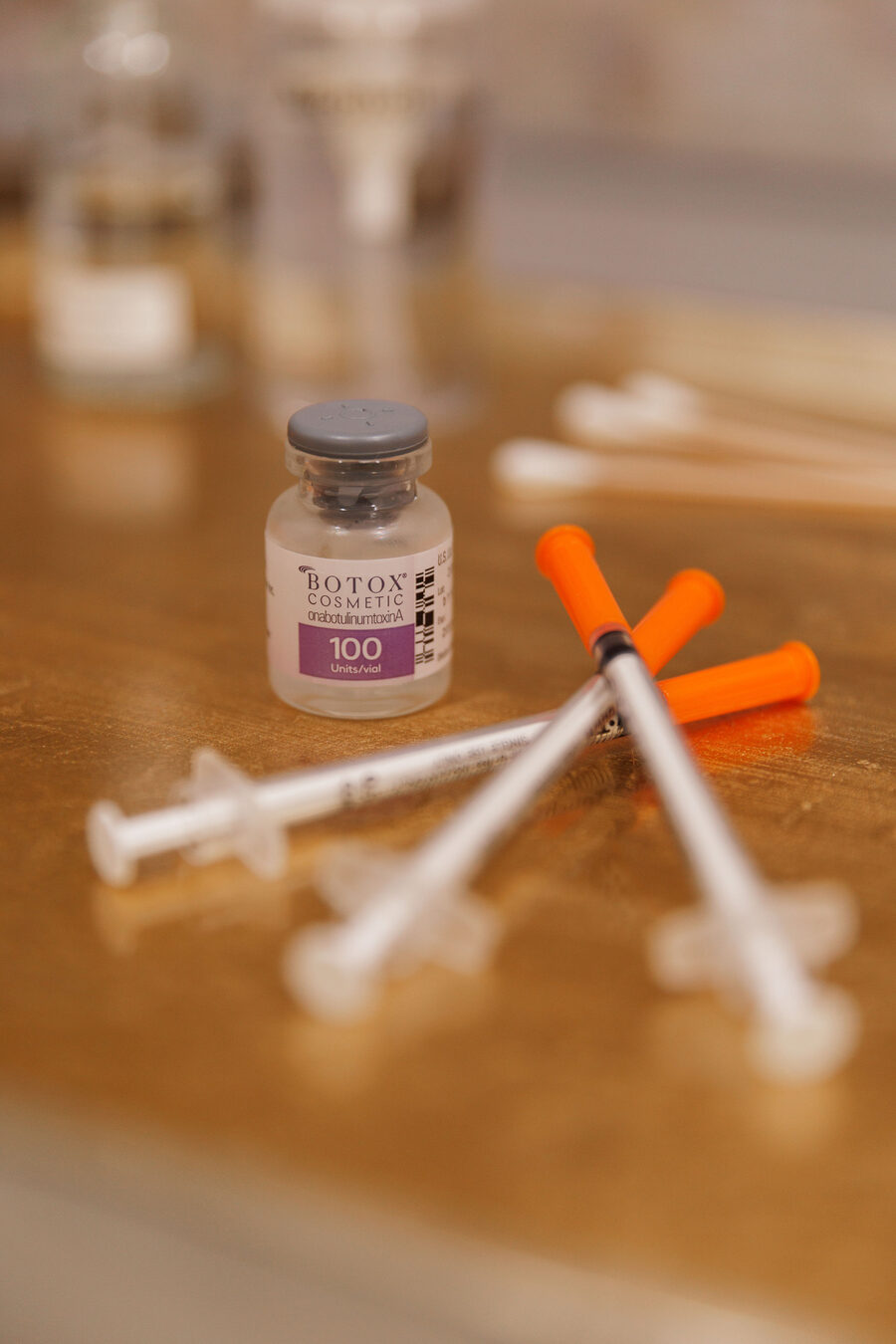 Botox vial and syringes