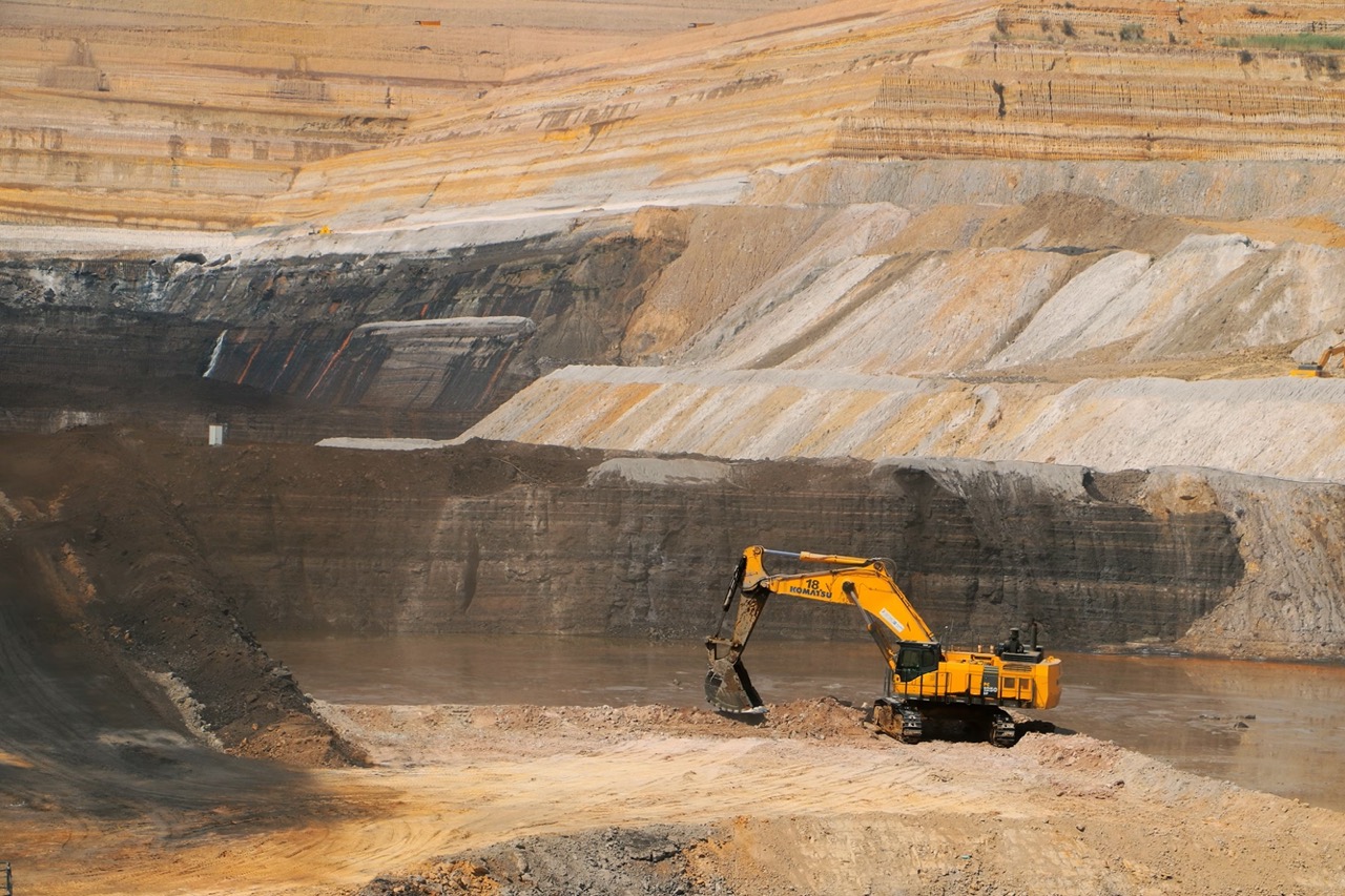 An open pit mine