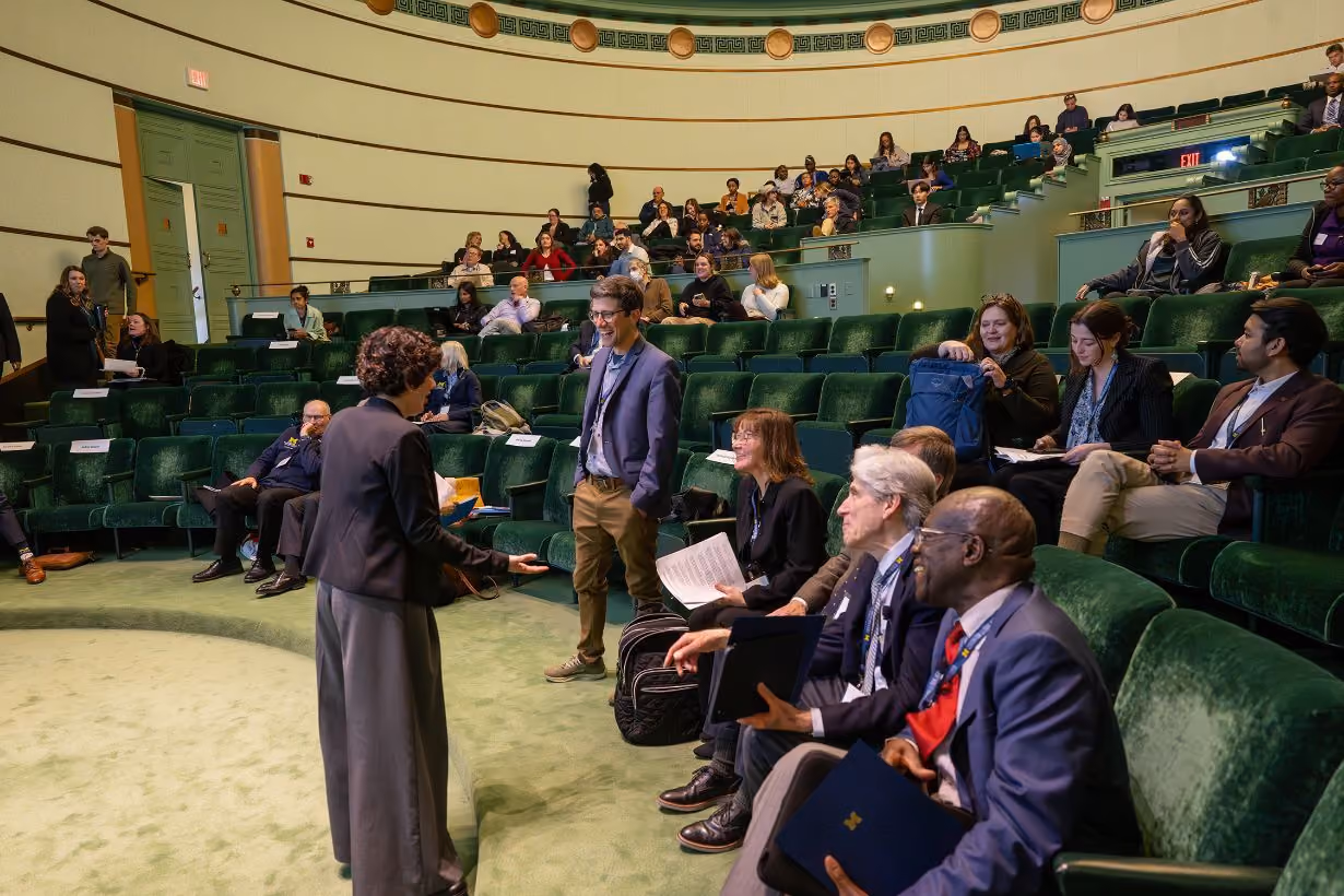Members connecting with eachother at Annual Center for Global Health research symposium at University of Michigan