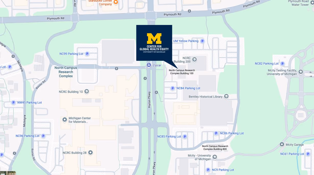 Vendor map for Center for Global Health Equity at University of Michigan