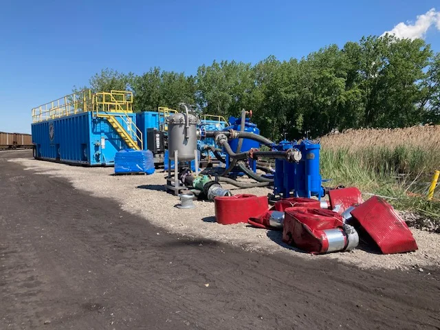 industrial equipment lined up
