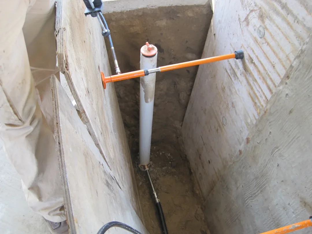 hole in concrete to excavate soil vapor
