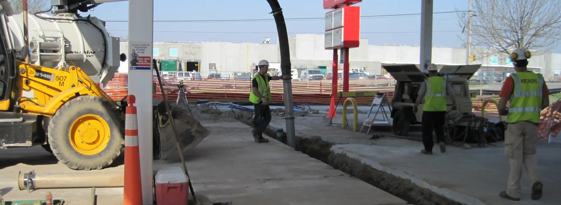 using truck pump system in cut concrete tunnel