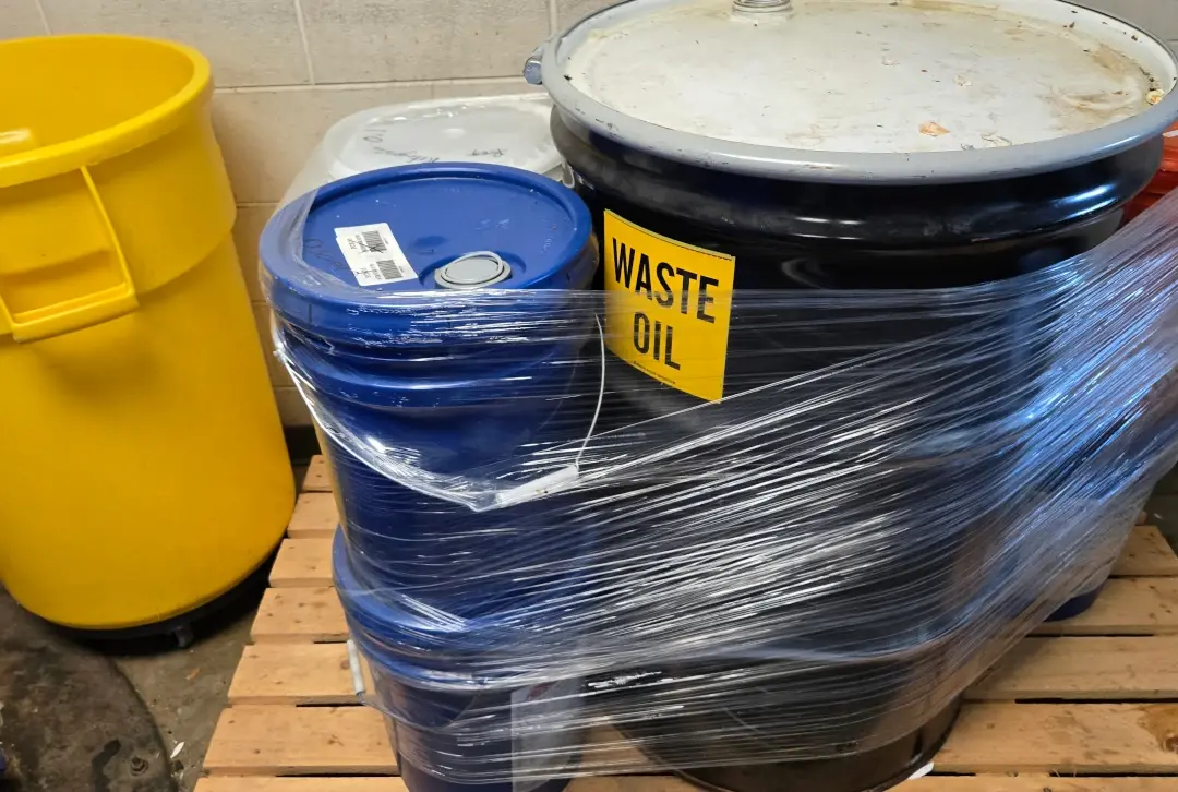 waste oil drum wrapped together