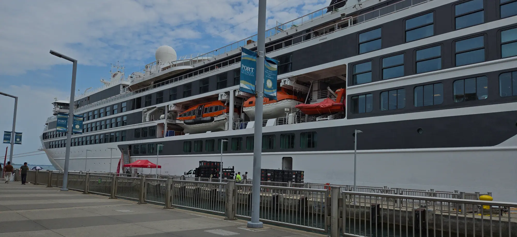cruise ship in port overlay