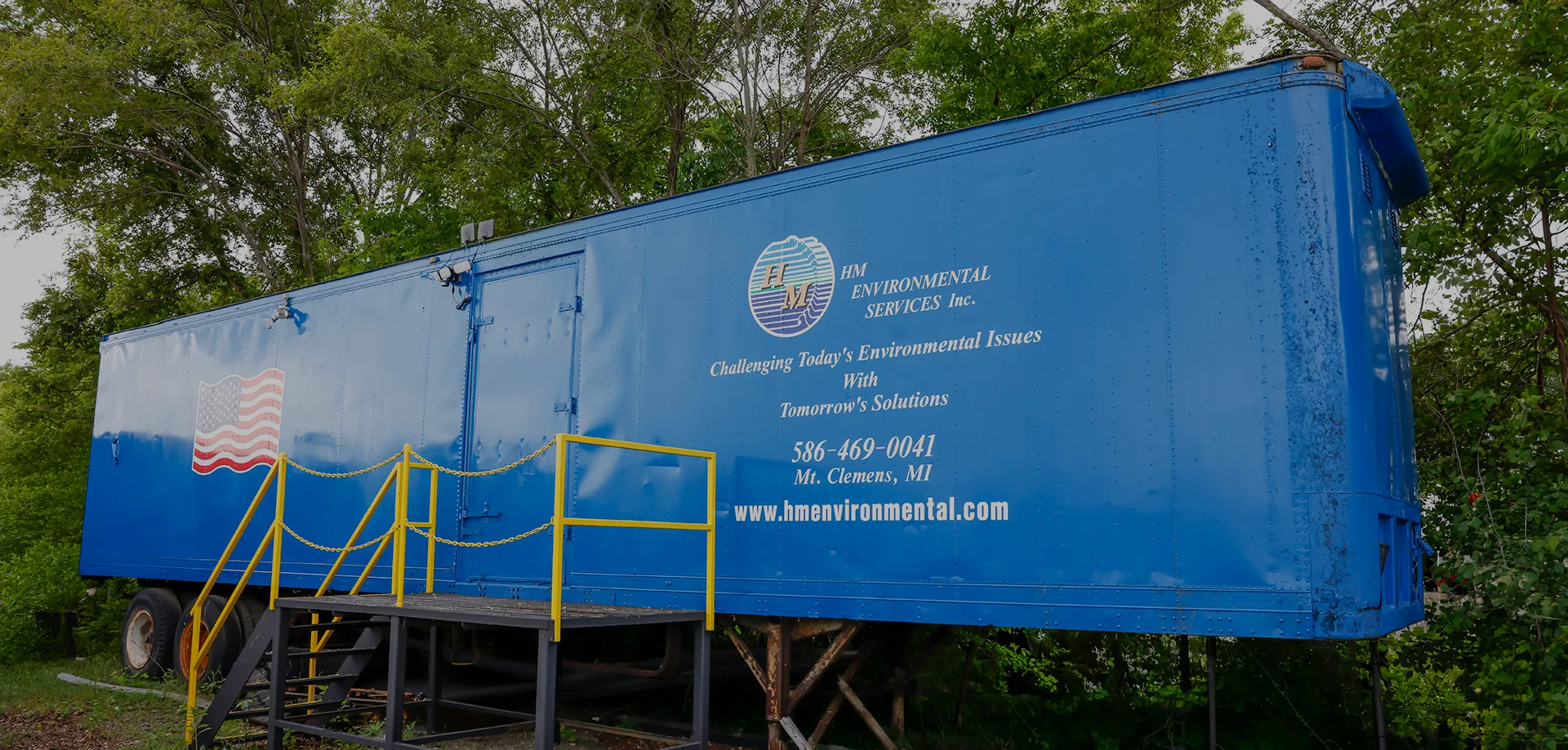 hm branded semi trailer stationary
