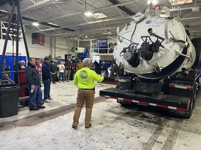 group demonstration of tank truck