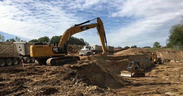 rochester excavator digging at site