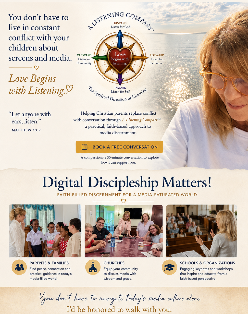 Rev. Dr. Robin Blair with parents, church leaders, and educators