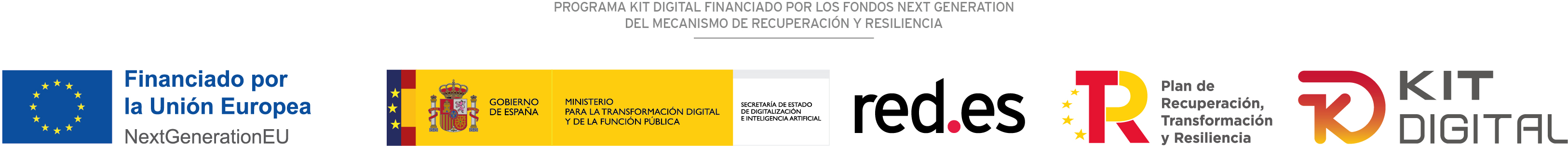 Proyecto financiado por la Unión Europea - NextGenerationEU. Plan de Recuperación, Transformación y Resiliencia. Kit Digital, Gobierno de España, red.es.