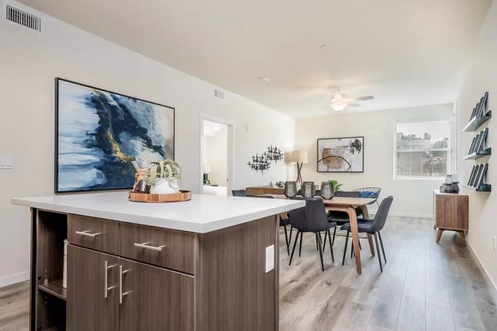 Kitchen and living room