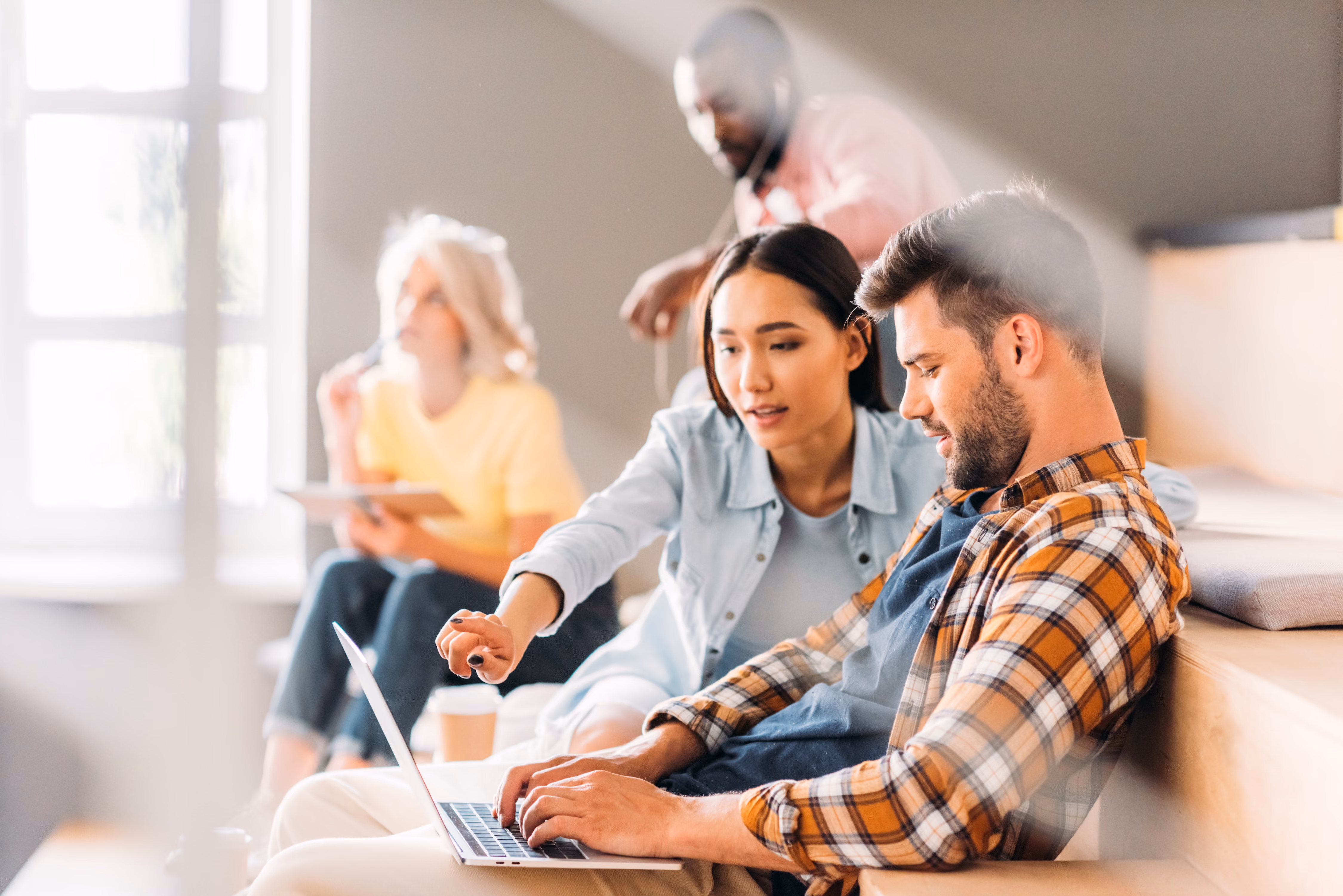 Students studying stock image