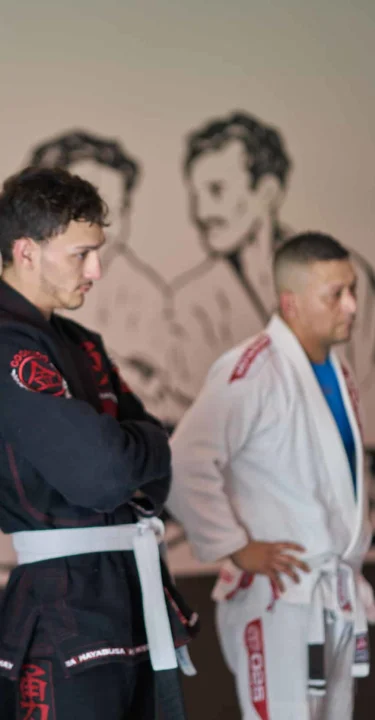 Students training Jiu Jitsu techniques at Dojo Nine in Calgary