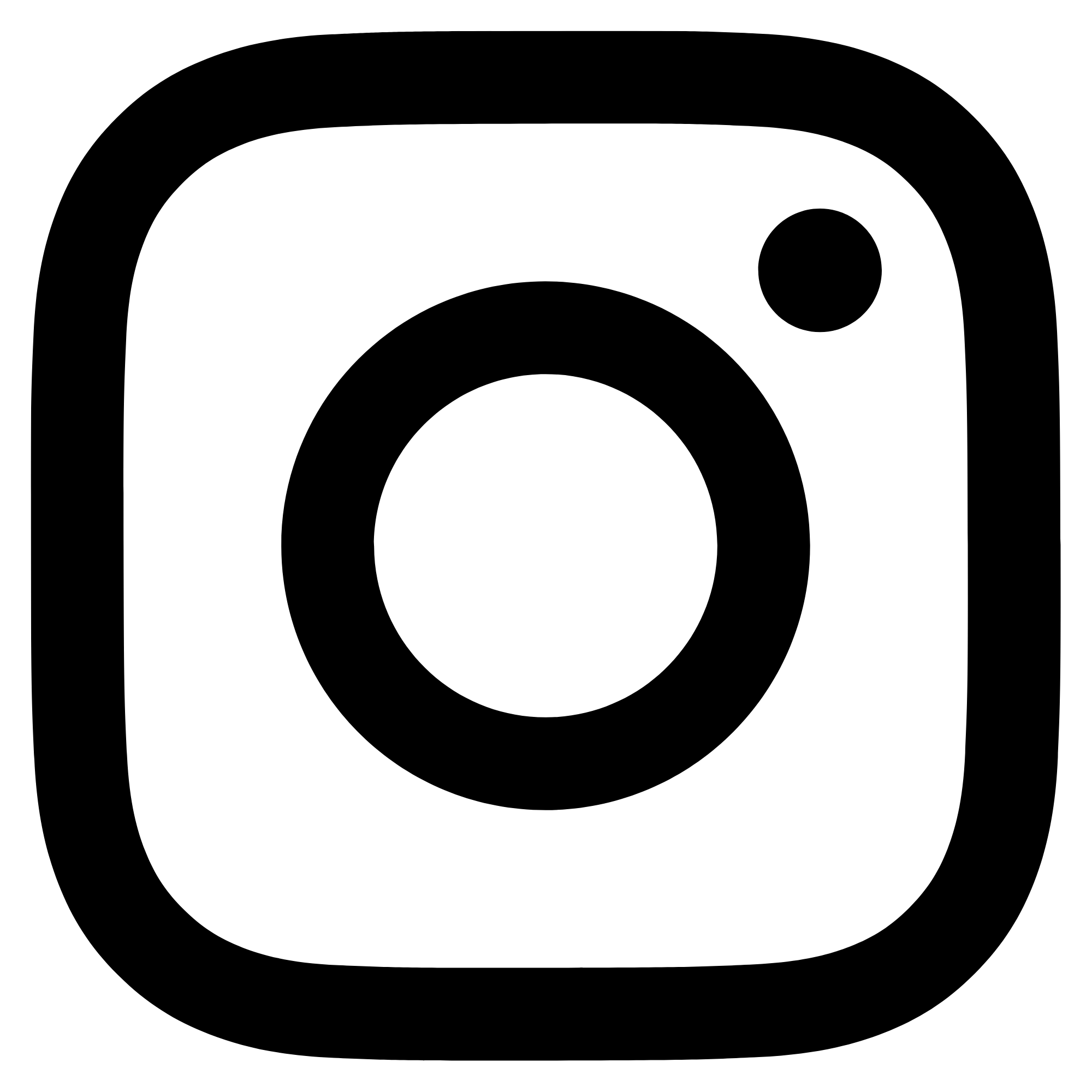 Black Instagram app icon with rounded square and circle design on white background.
