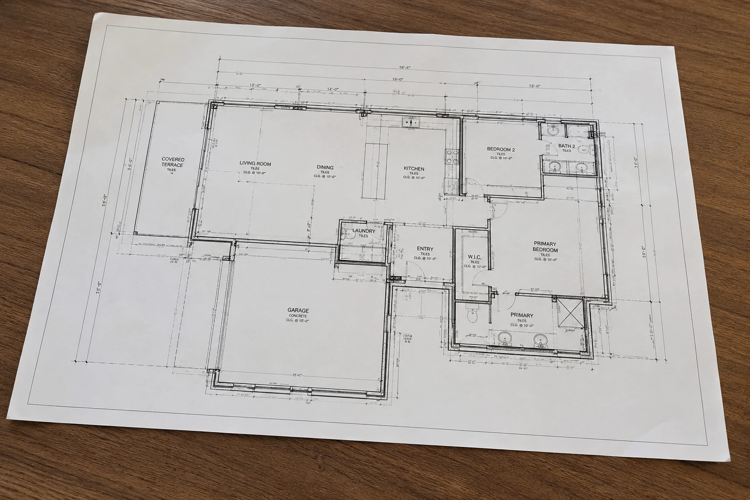 blueprint on a desk