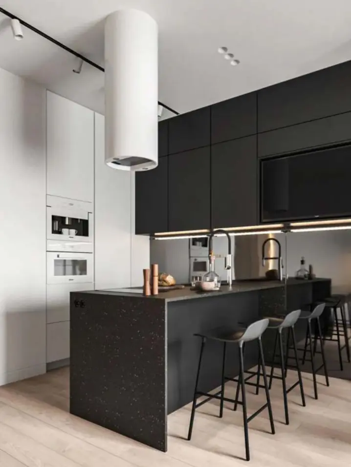 image of a modern black kitchen