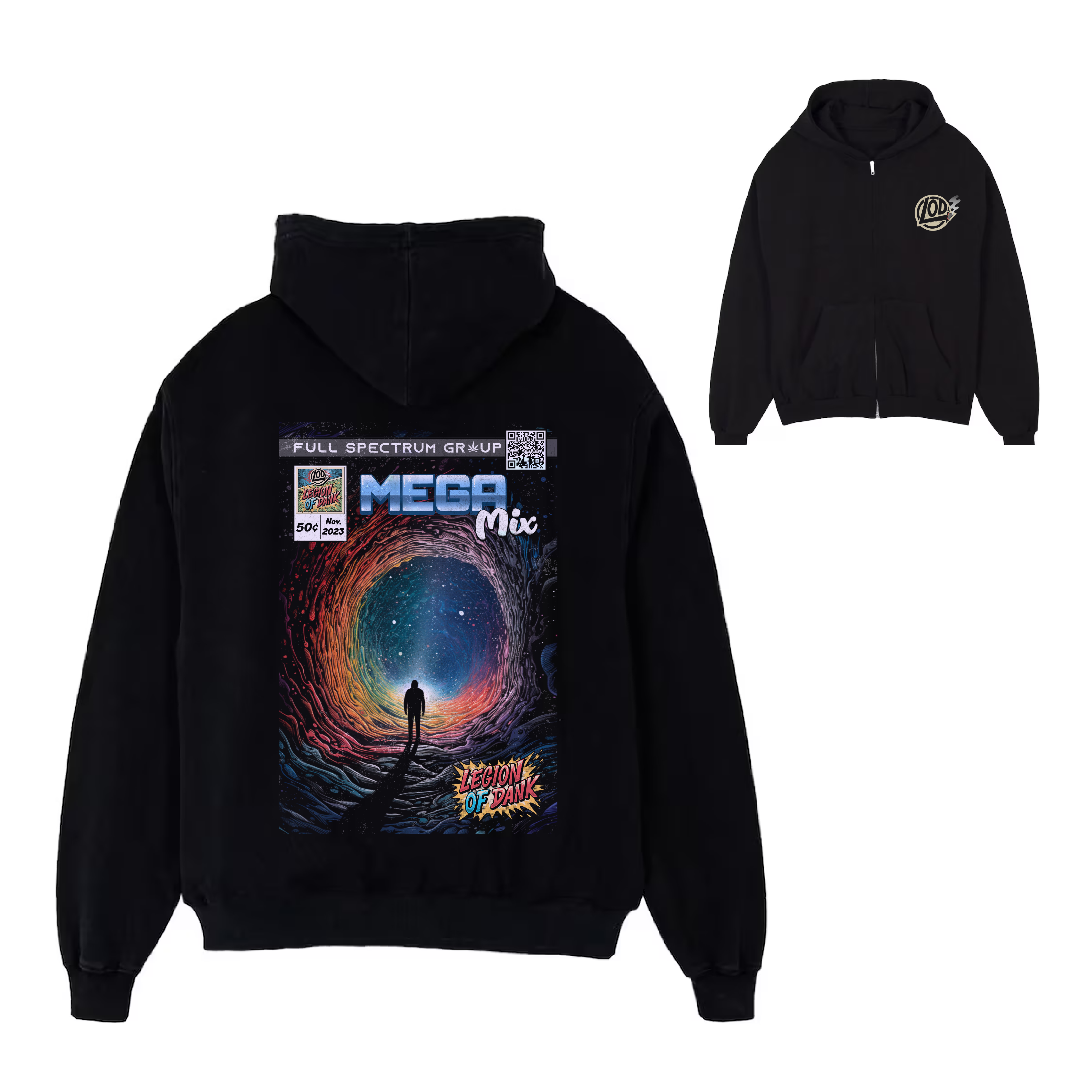 Mega Mix Zip Up: Black