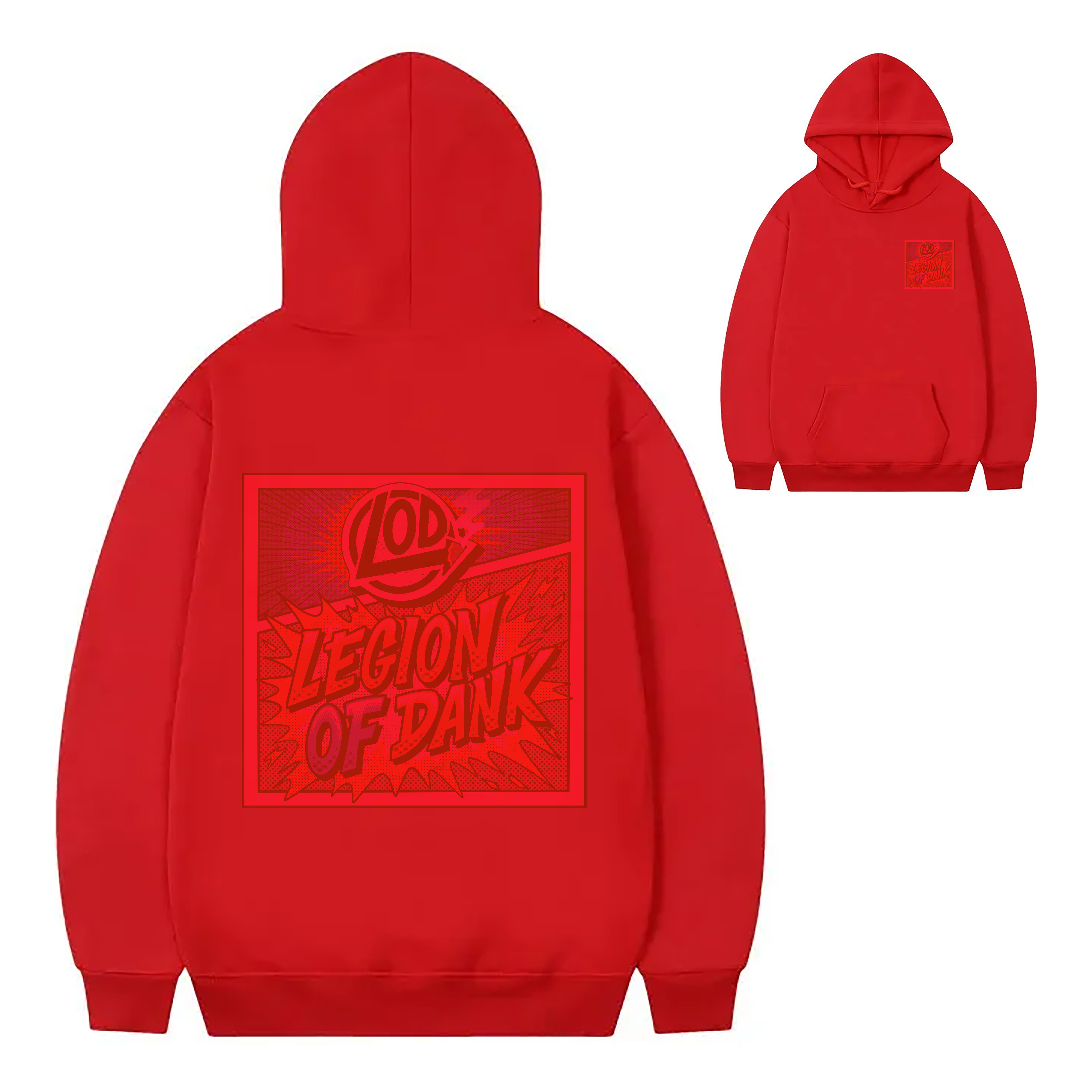 Double Mark Red Hoodie: Red