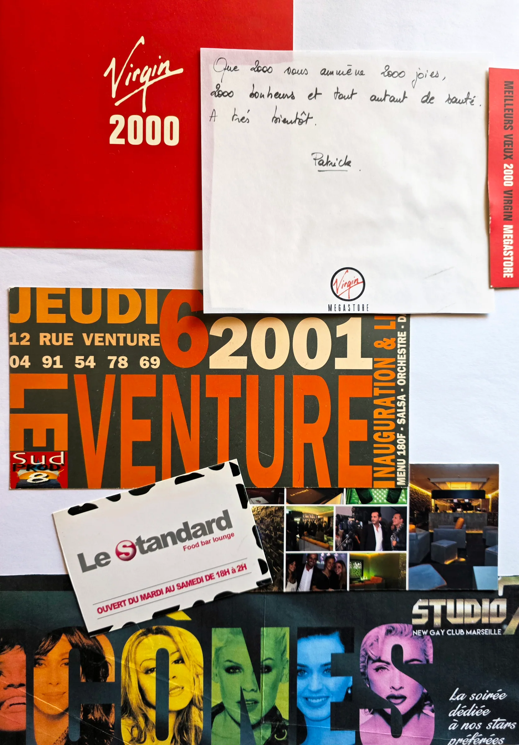 Cartons des nuits marseillaises : Le Venture, Le Standard, Studio 7