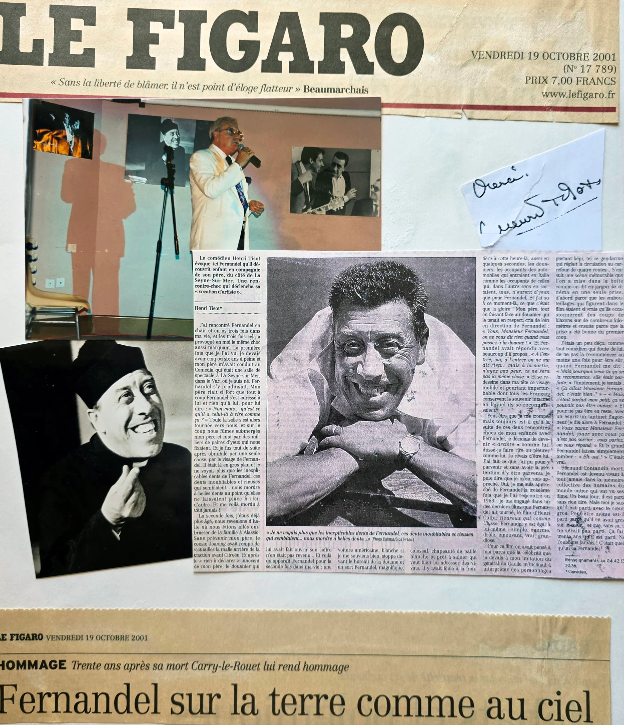 Fernandel sur la terre comme au ciel — Le Figaro, 2001
