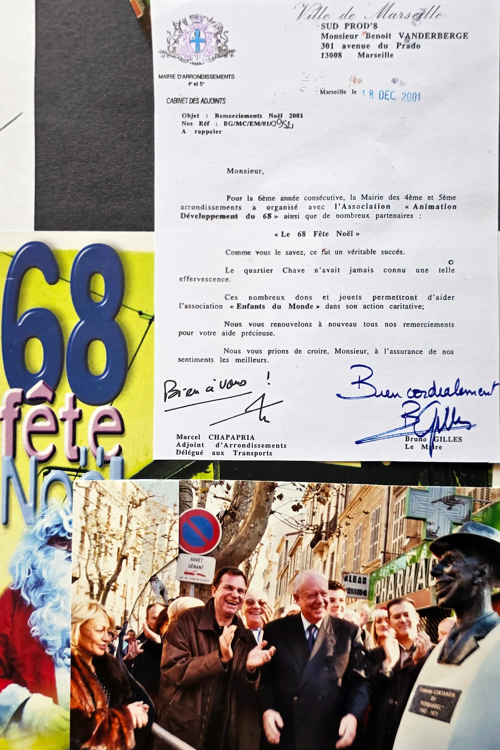 Le 68 fête Noël et le dévoilement du buste de Fernandel