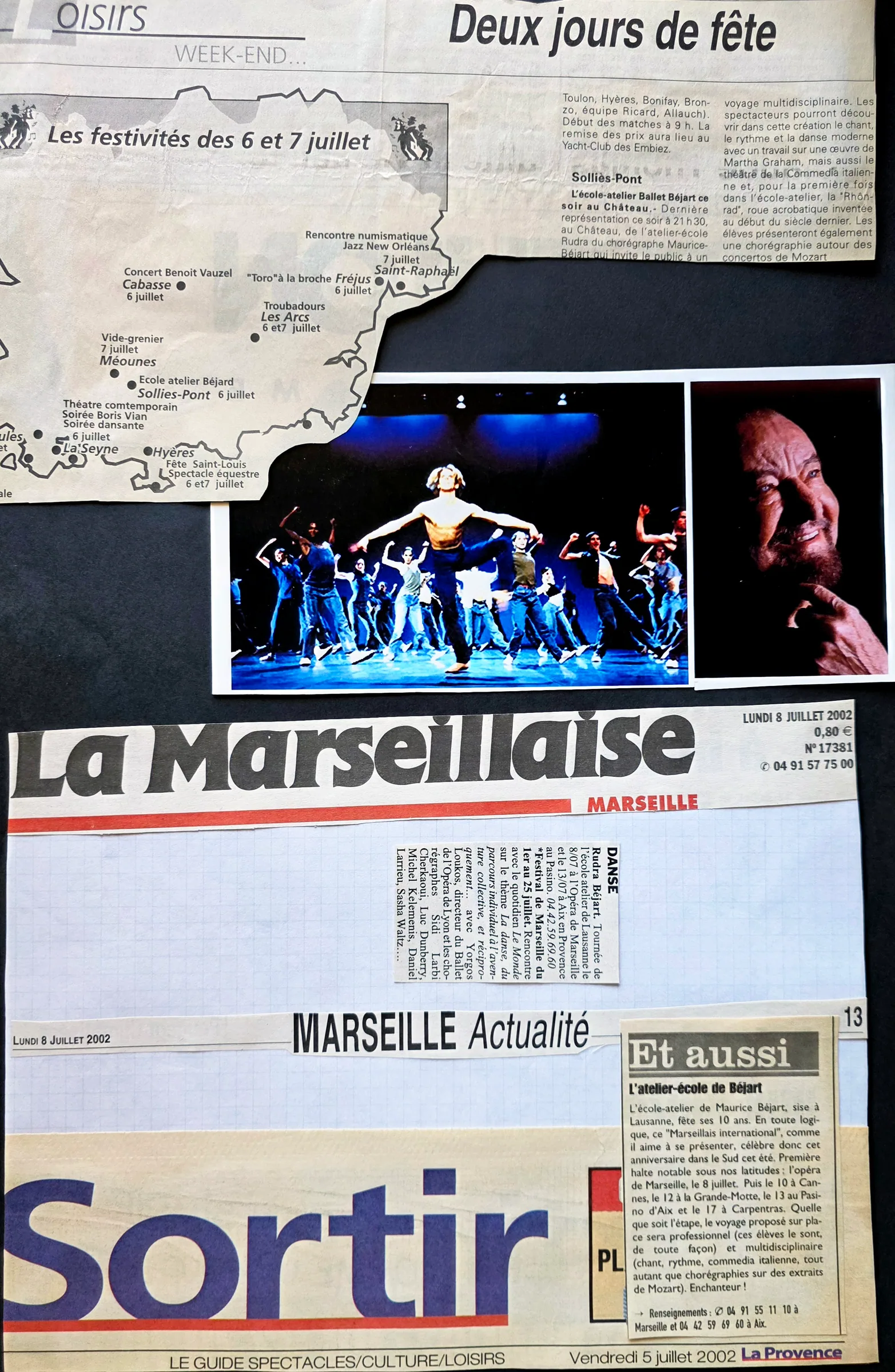 La tournée 2002 de l'atelier-école Rudra Béjart dans le Sud